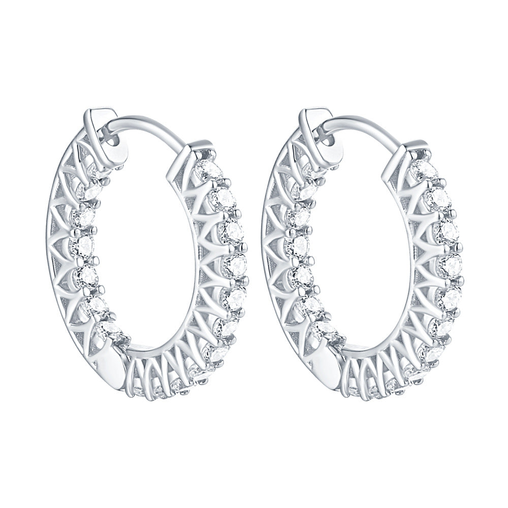 S925 Zircon Rose Gold Hoops