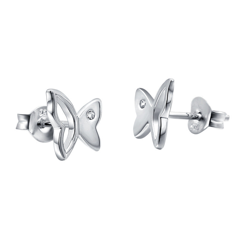 925 Silver Hollow Butterfly Earrings