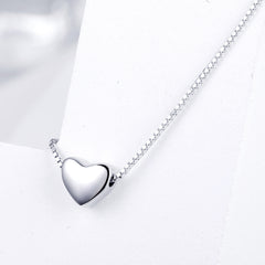 S925 Silver Heart Box Chain Necklace