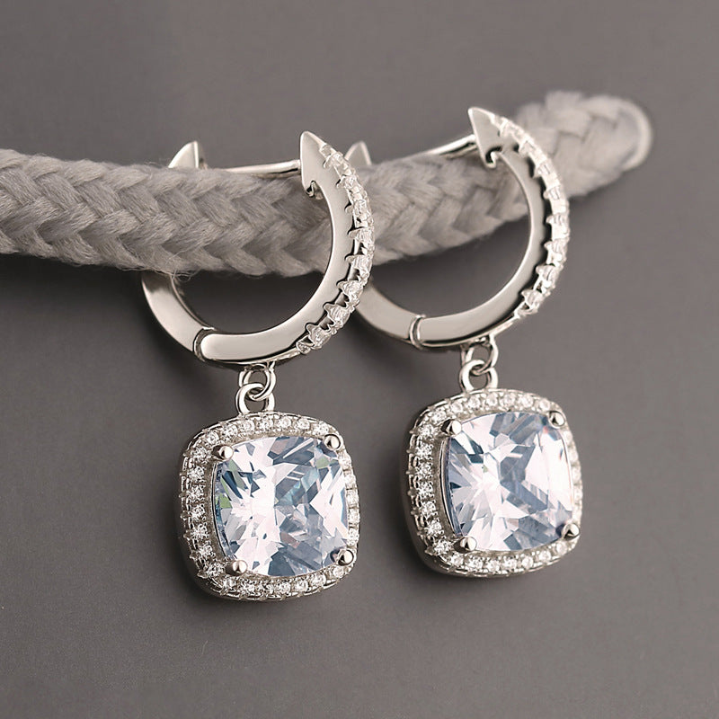 925 Silver Zirconia Hoop Earrings