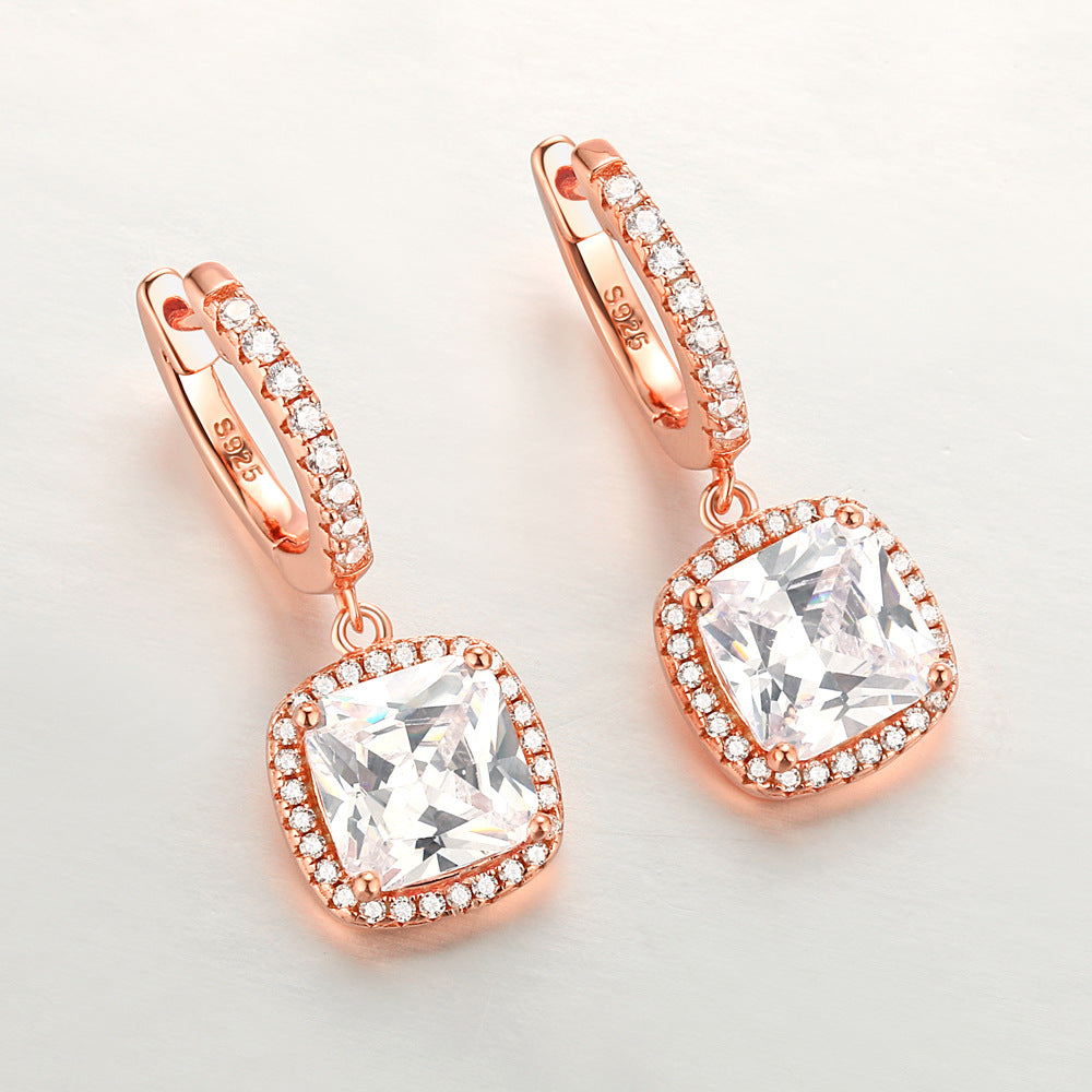 925 Silver Zirconia Hoop Earrings