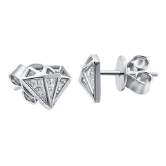 925 Silver Minimalist Triangle Zirconia Earrings