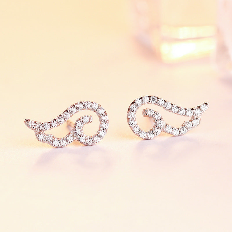 925 Silver Angel Wing Studs Earrings