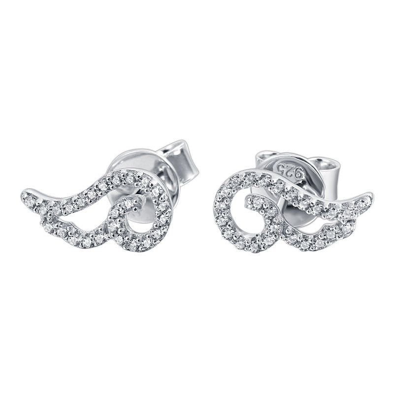 925 Silver Angel Wing Studs Earrings