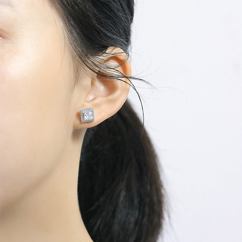 925 Silver Trendy Hearts & Arrows Studs