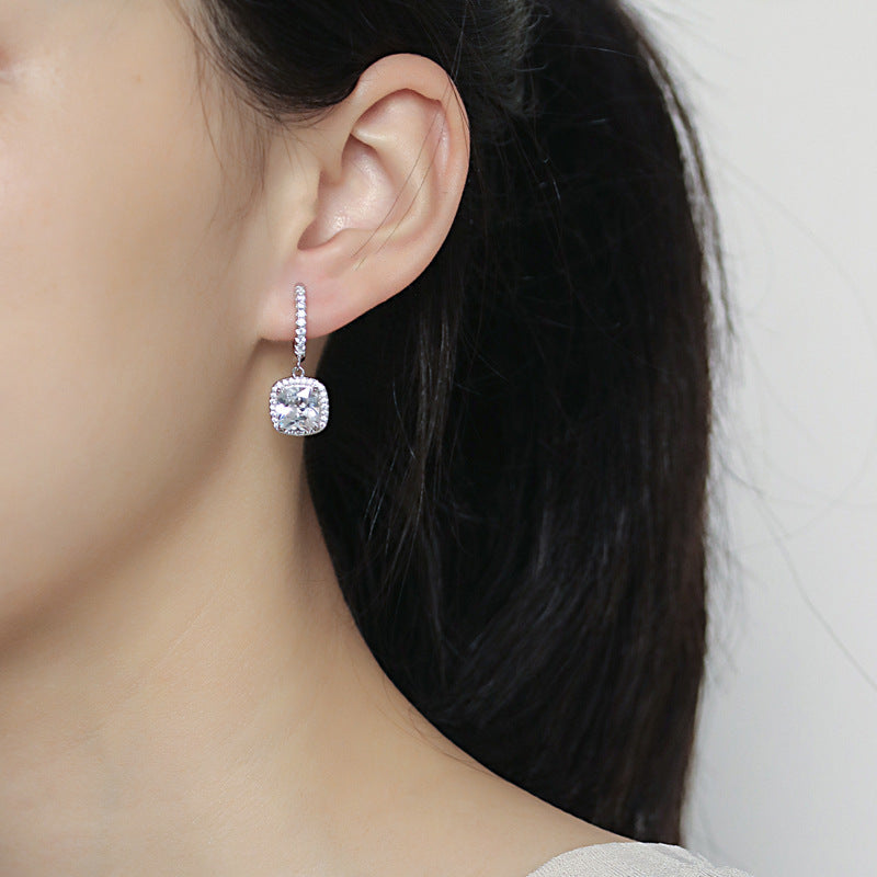 925 Silver Zirconia Hoop Earrings