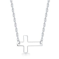 S925 Silver Cross Pendant Necklace
