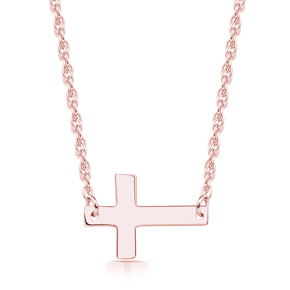 S925 Silver Cross Pendant Necklace