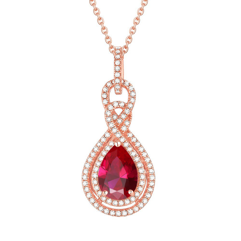 S925 Silver Peridot Rose Gold Necklace
