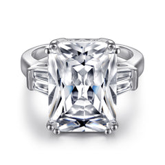 925 Silver Princess Cut Pink CZ Ring
