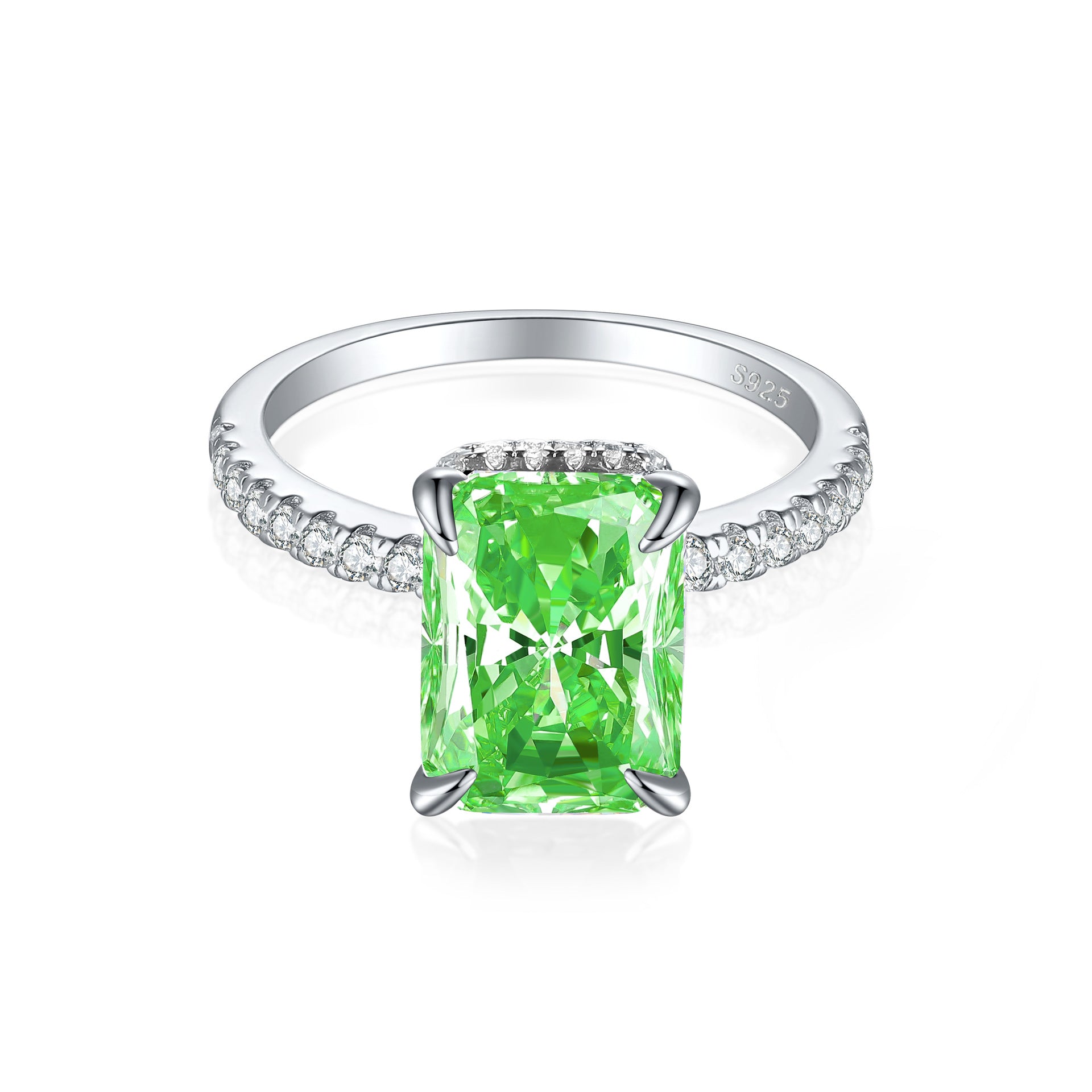 S925 Silver 4ct Gemstone Ring - Icy Cut 8x11mm