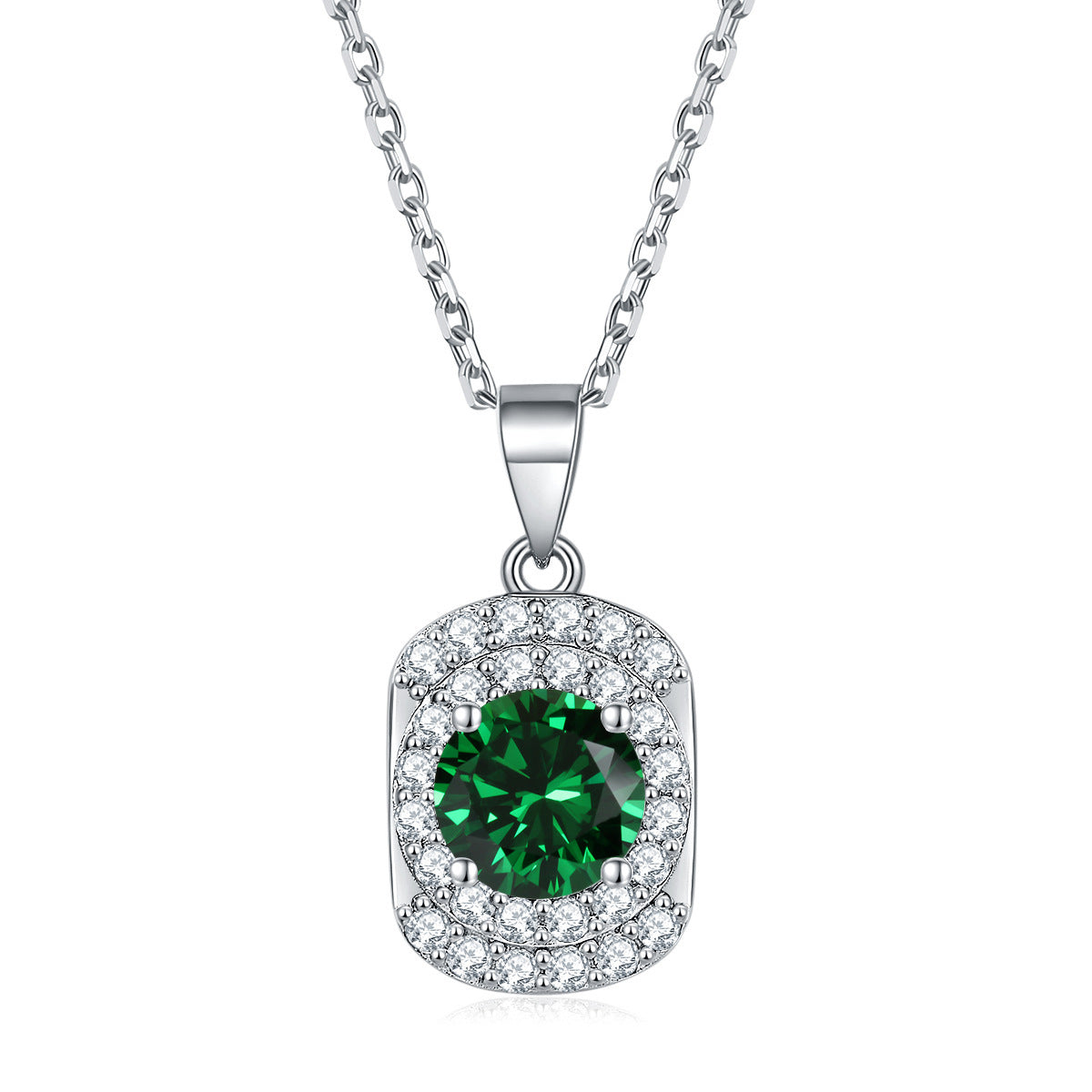 S925 Silver Natural Gemstone Zircon Pendant Necklace