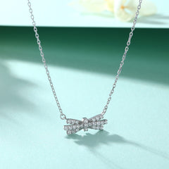 S925 Silver Bow Pendant Necklace