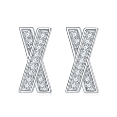S925 X Alphabet Earrings - Luxe CZ Jewelry