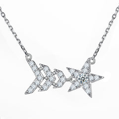 925 Silver Open Ring Tassel Earrings Star Necklace Set