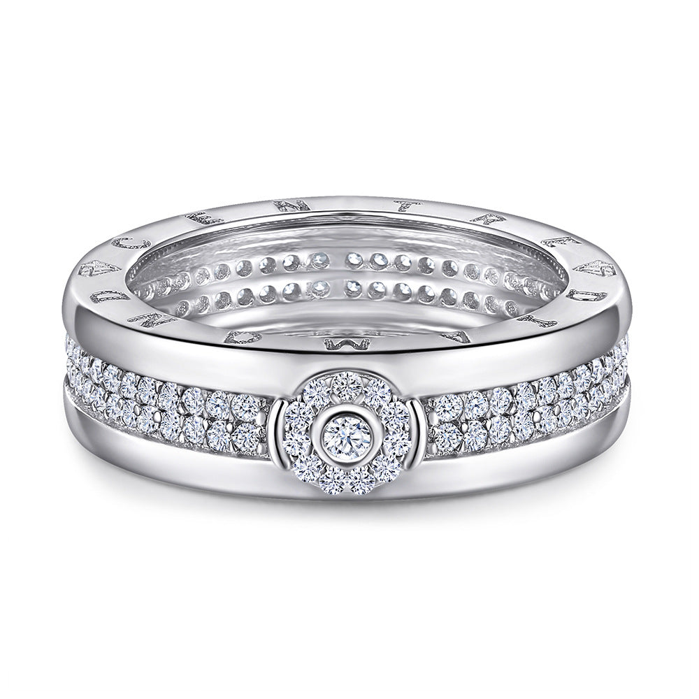 S925 Men's Full Eternity CZ Ring - Hip Hop Wedding