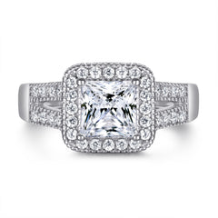 S925 Double Layer Square CZ Ring - Trendy Pinky Ring