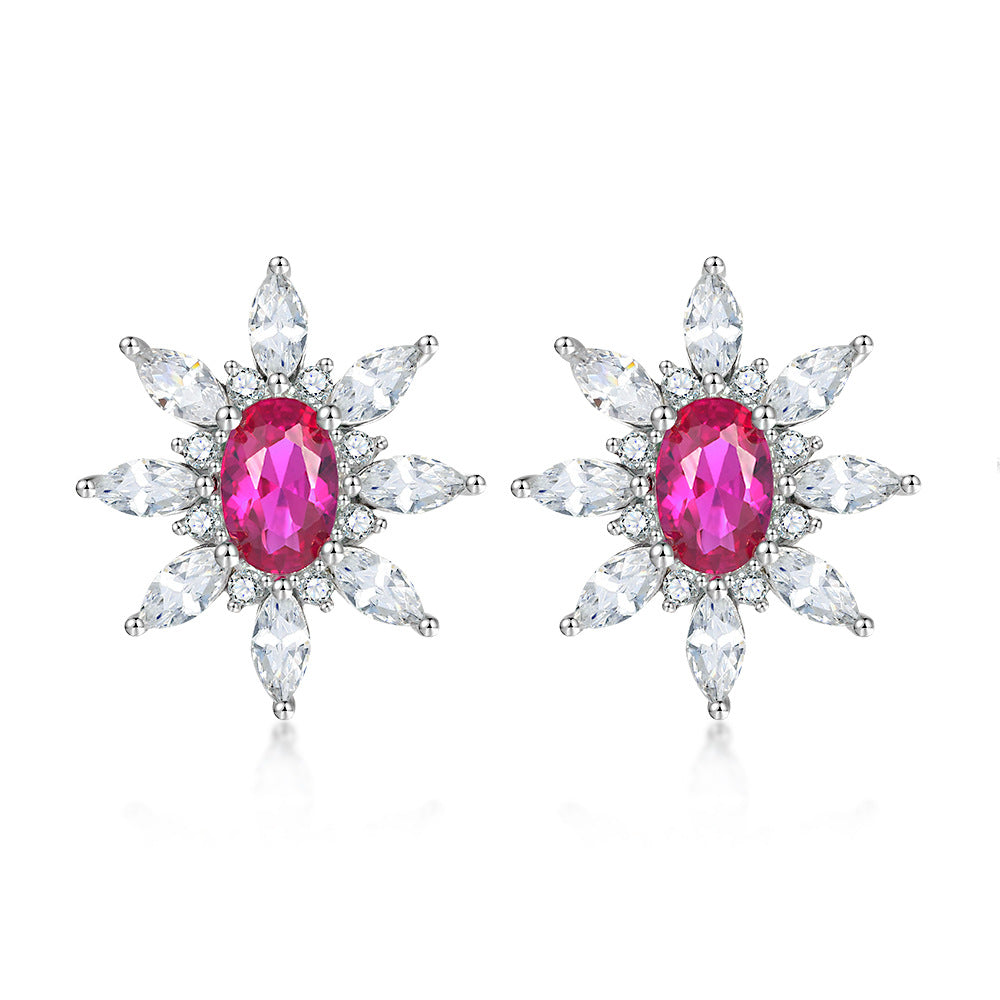 925 Silver Sunflower Star Studs