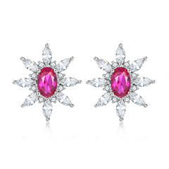925 Silver Sunflower Star Studs