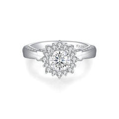925 Silver Sunflower Statement Ring