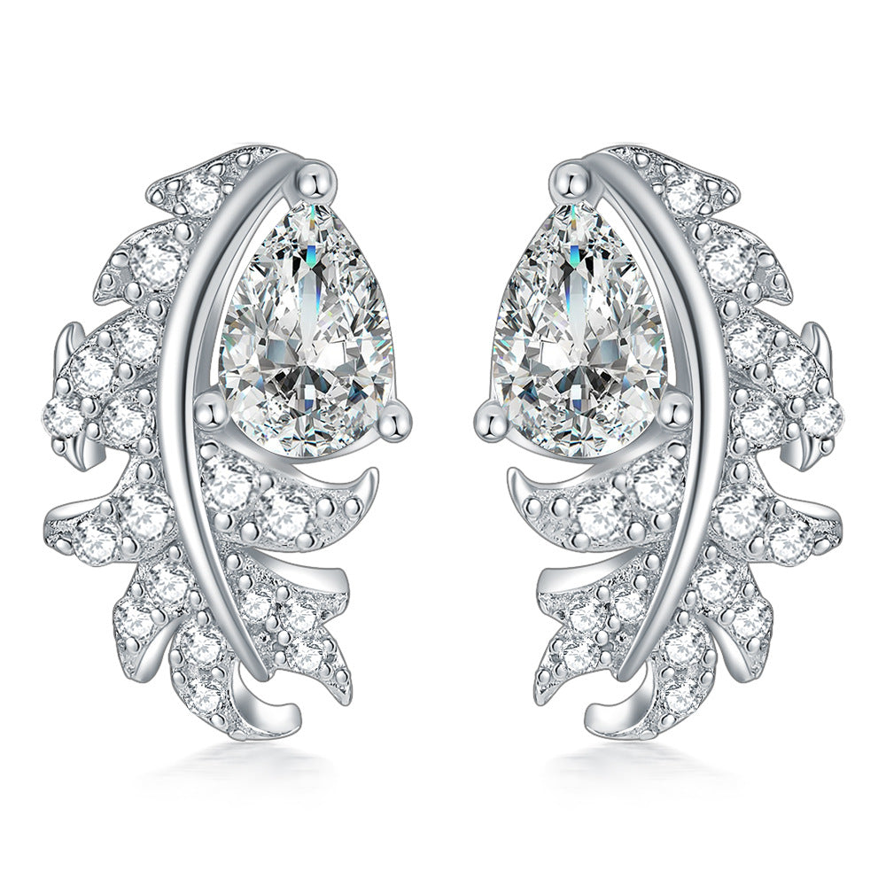 925 Silver Teardrop Zircon Earrings