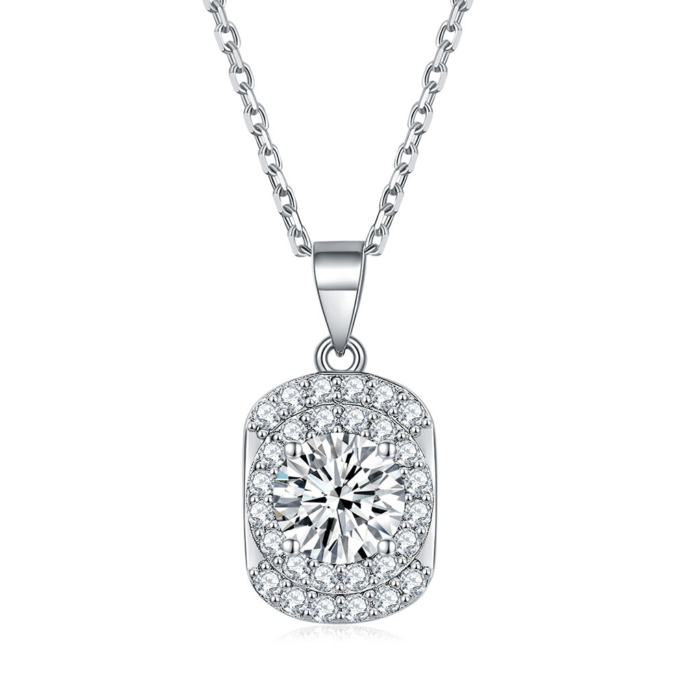 S925 Sterling Silver Zircon Necklace Elegant
