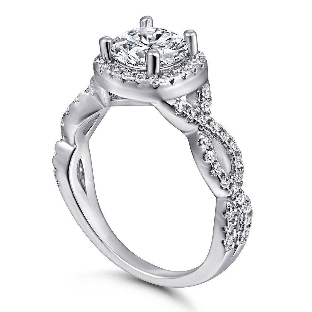 925 Silver Twist Crossover Ring