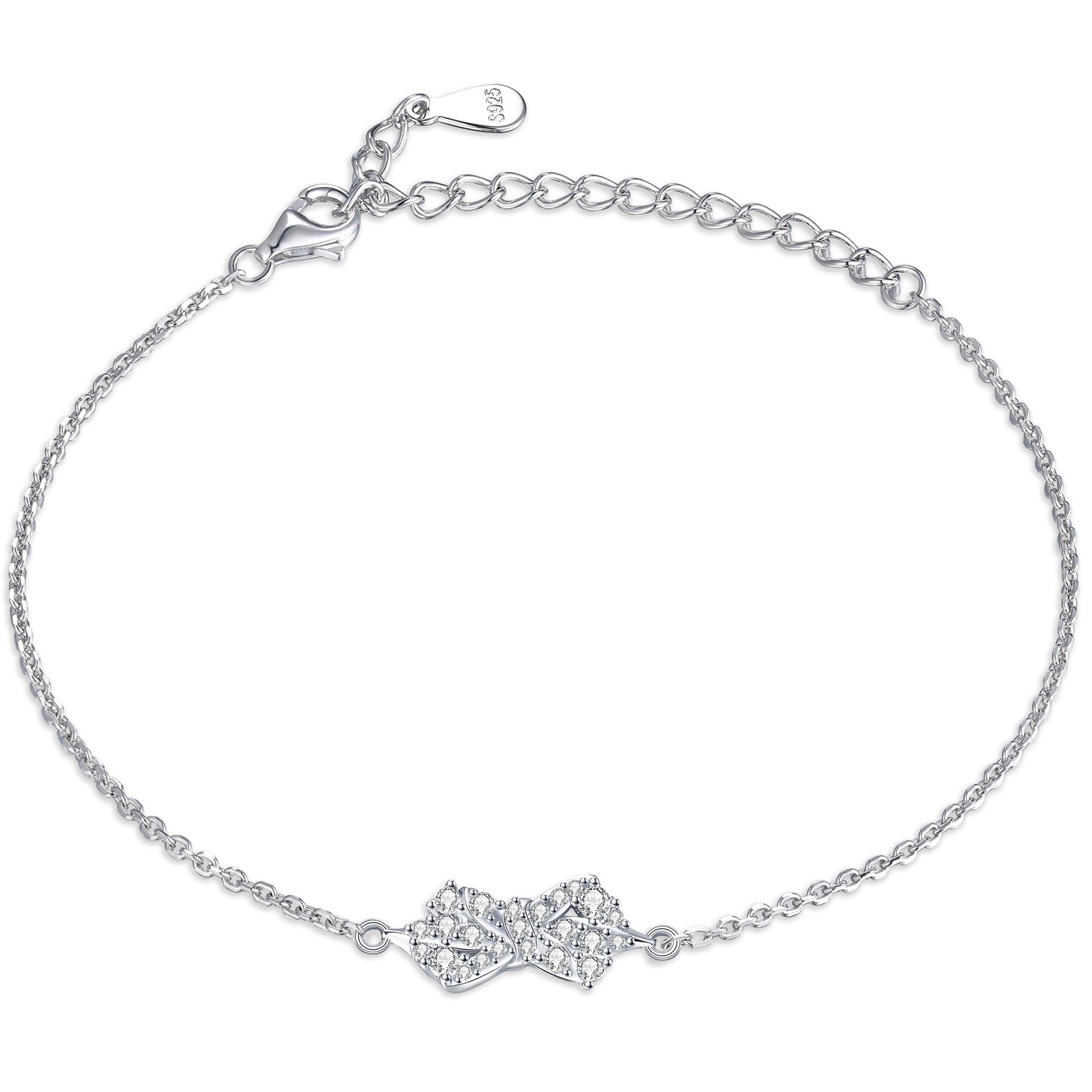925 Silver Bow Ring Earrings Necklace Bracelet