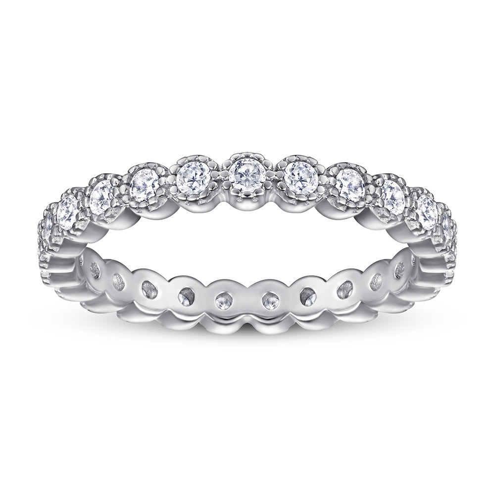 925 Silver White & Rose Gold Plated Ring