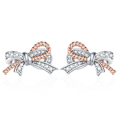 925 Silver Earrings Ring Twist Necklace Bow Bracelet