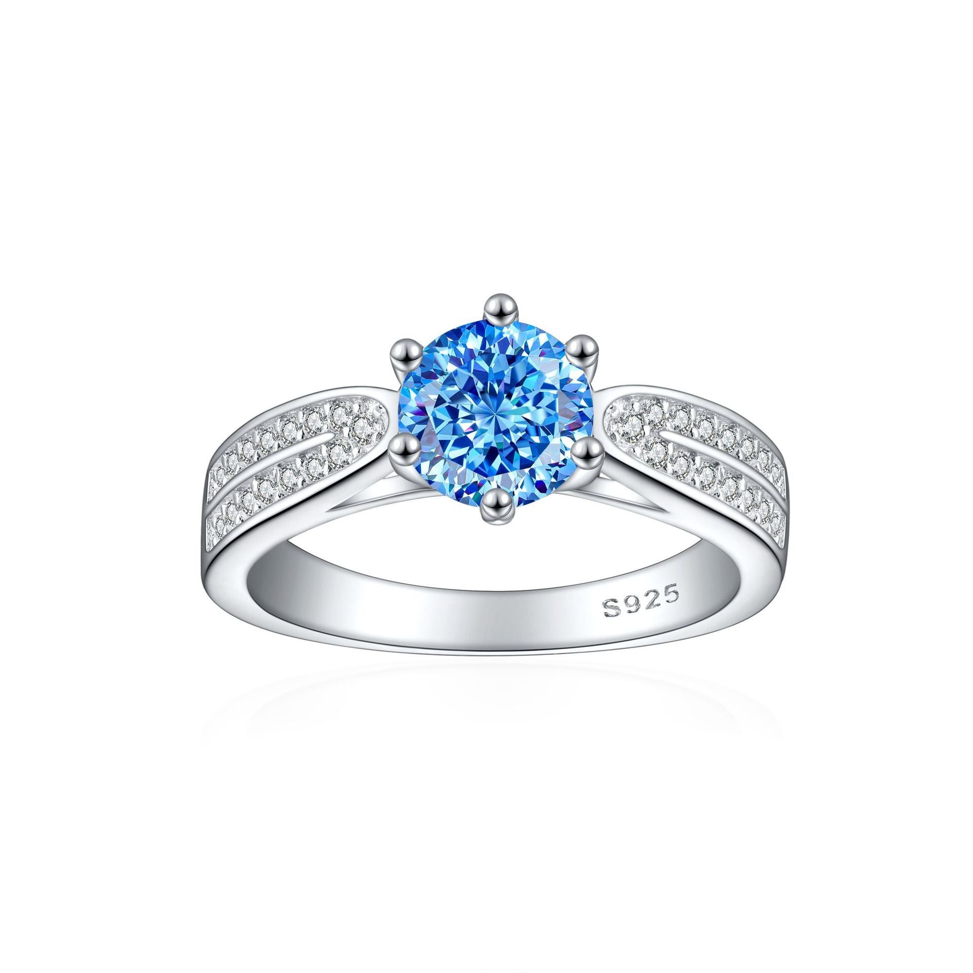 925 Silver 1.2ct Round Ice Halo Ring