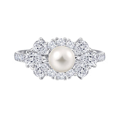 925 Silver Pearl Ring Zircon Earrings Shell Necklace