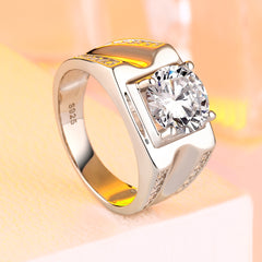 S925 Men's Hip Hop Ring - Minimalist CZ Band