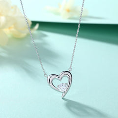 S925 Silver Heart Zircon Pendant Necklace