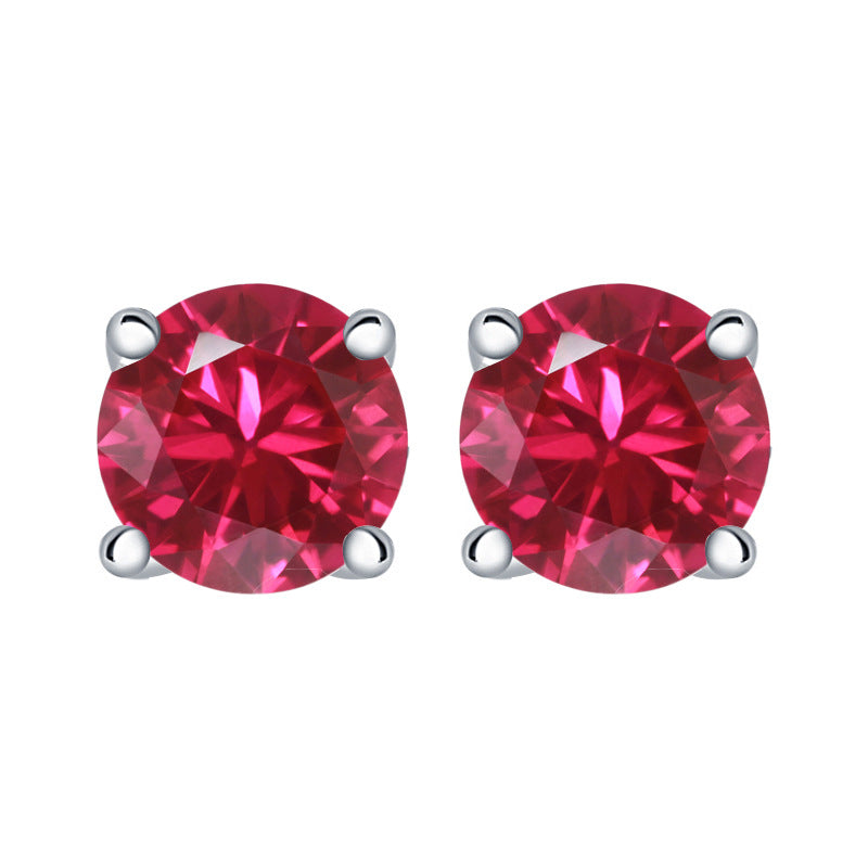 925 Silver Round Solitaire Zirconia Studs