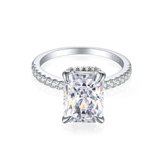 S925 Silver 4ct Gemstone Ring - Icy Cut 8x11mm