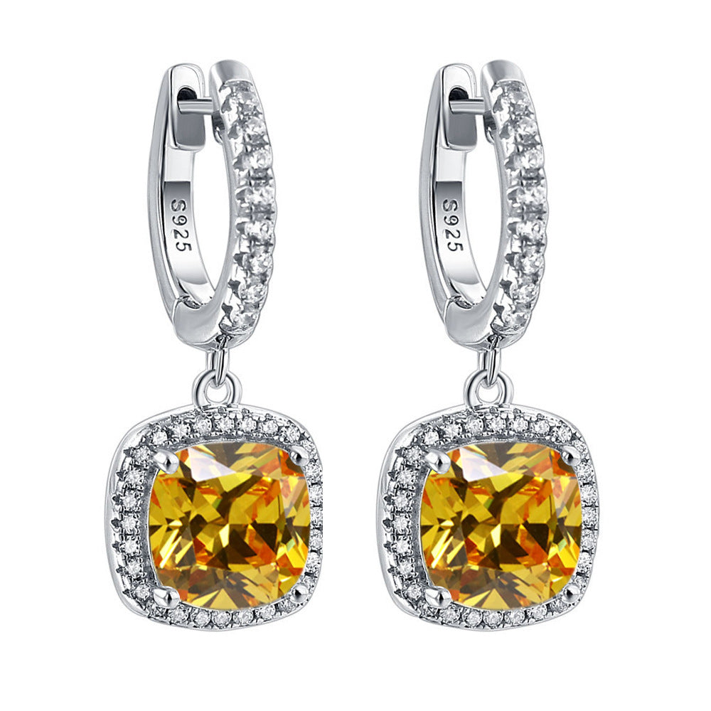 925 Silver Zirconia Hoop Earrings