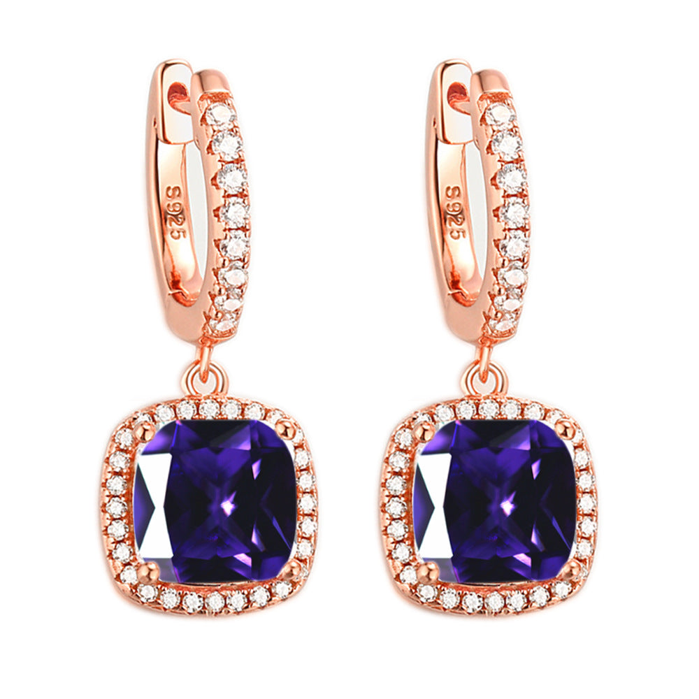 925 Silver Zirconia Hoop Earrings
