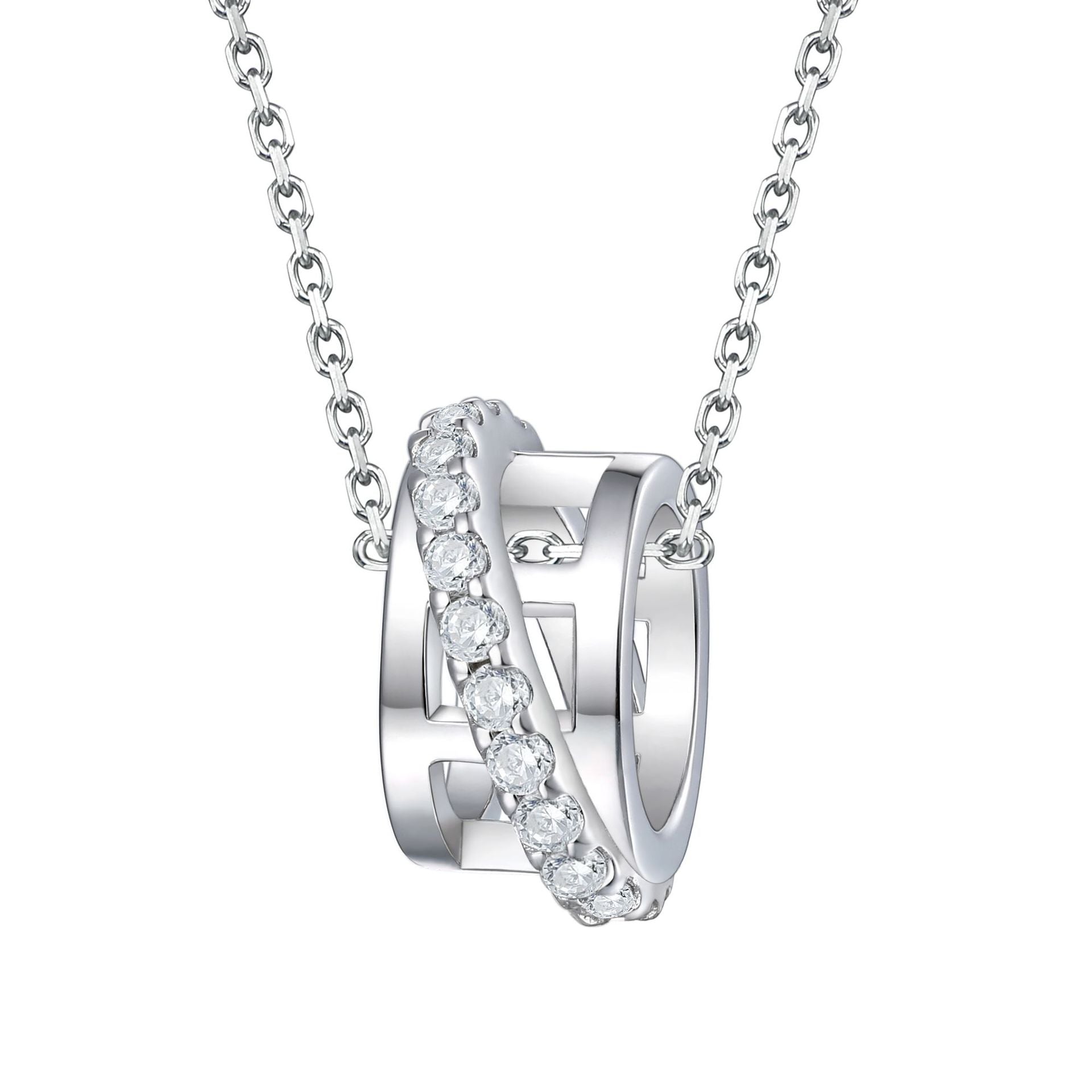 925 Silver Triple Ring Earrings Circle Necklace