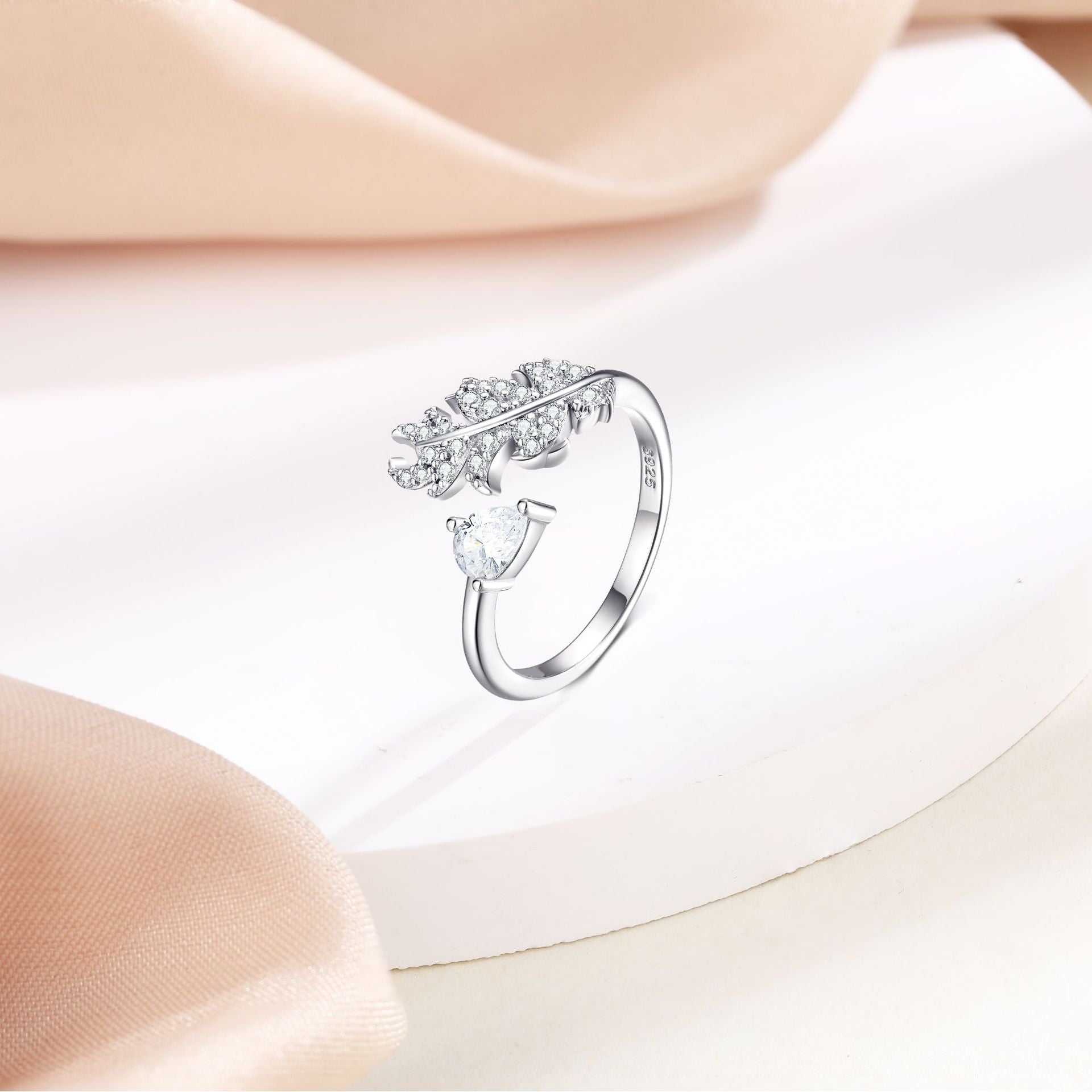 925 Silver Leaf Ring Earrings Necklace Bracelet