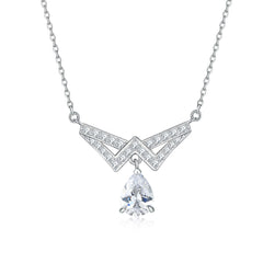 S925 Silver 1.25ct Zircon Teardrop Tassel Necklace