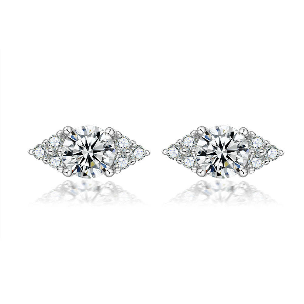 925 Silver Bow Crown Heart Studs