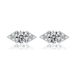 925 Silver Bow Crown Heart Studs