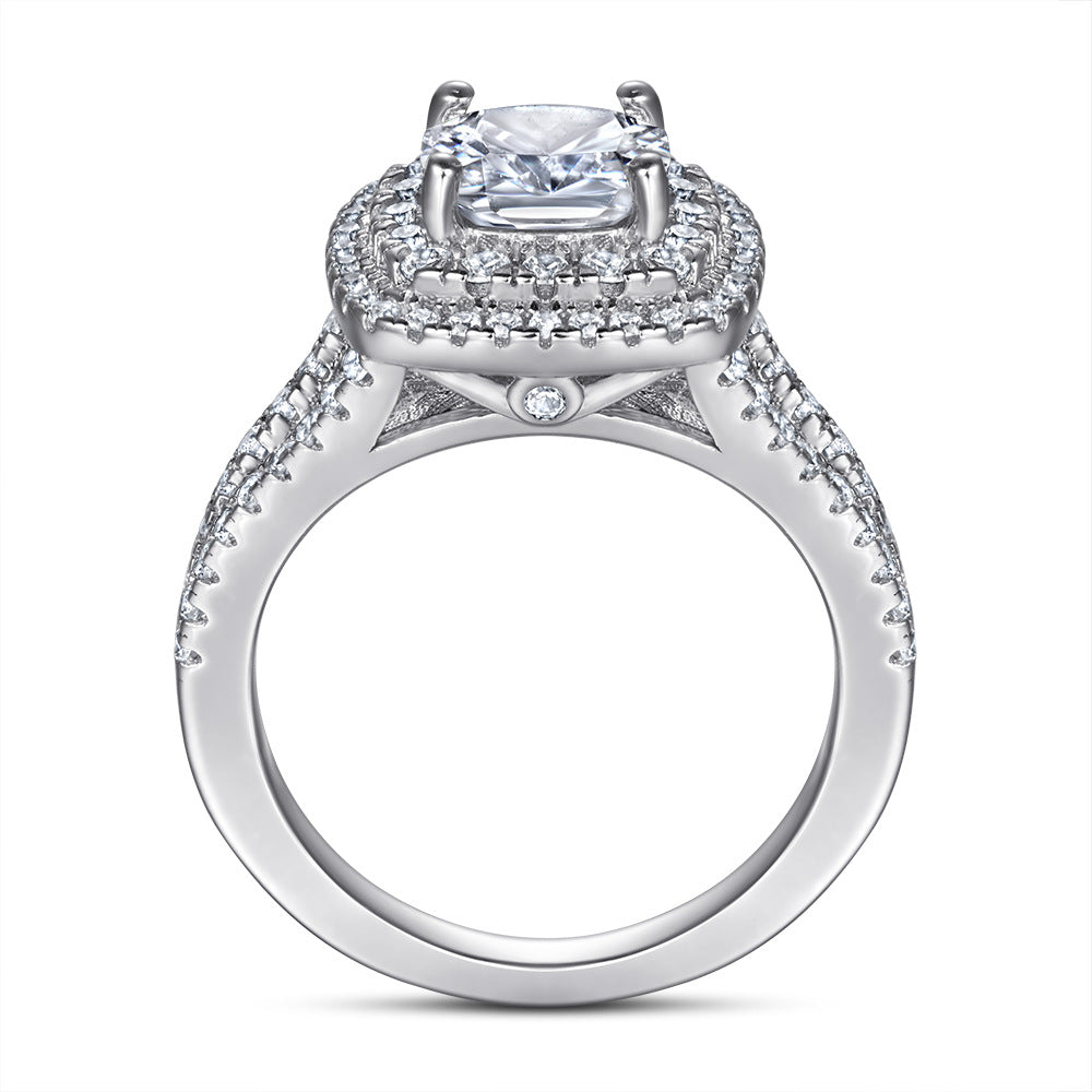 925 Silver 2ct Solitaire Wedding Band