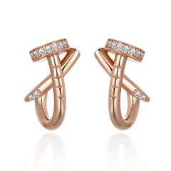 S925 Rose Gold Earrings - Trendy Silver Studs