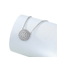 S925 Silver Full-Cut Zircon Circle Necklace