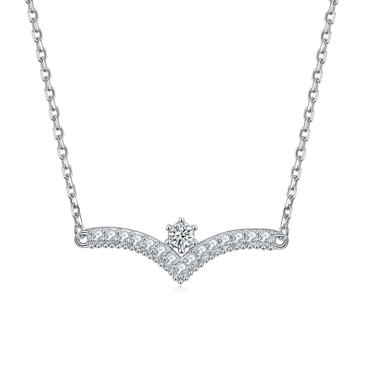 S925 Sterling Silver Zircon Necklace Elegant