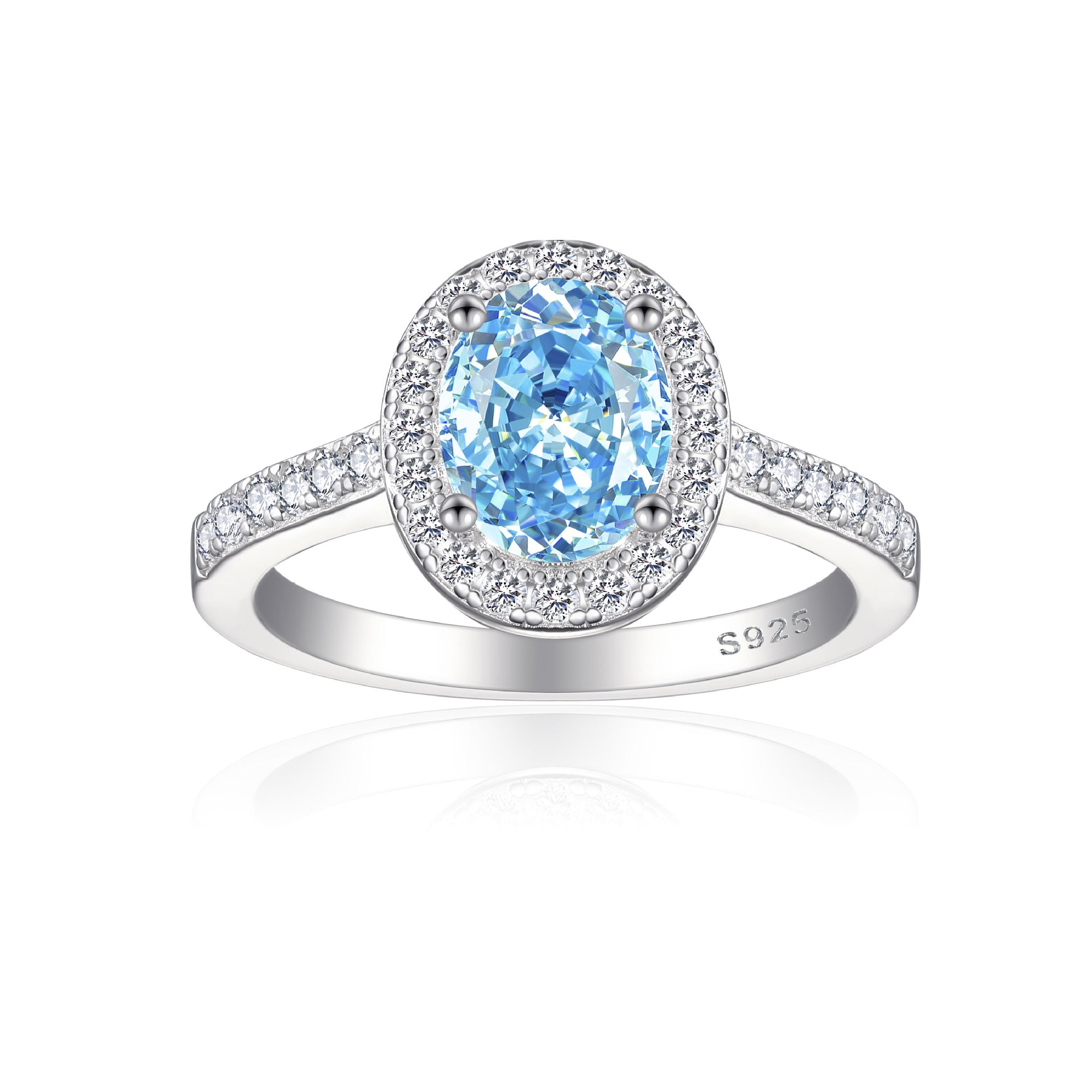 S925 Silver 1.5ct Gemstone Ring - Icy Cut 6x8mm