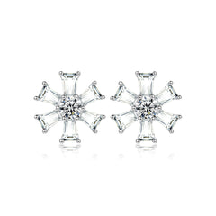 S925 Silver Daisy Star Earrings