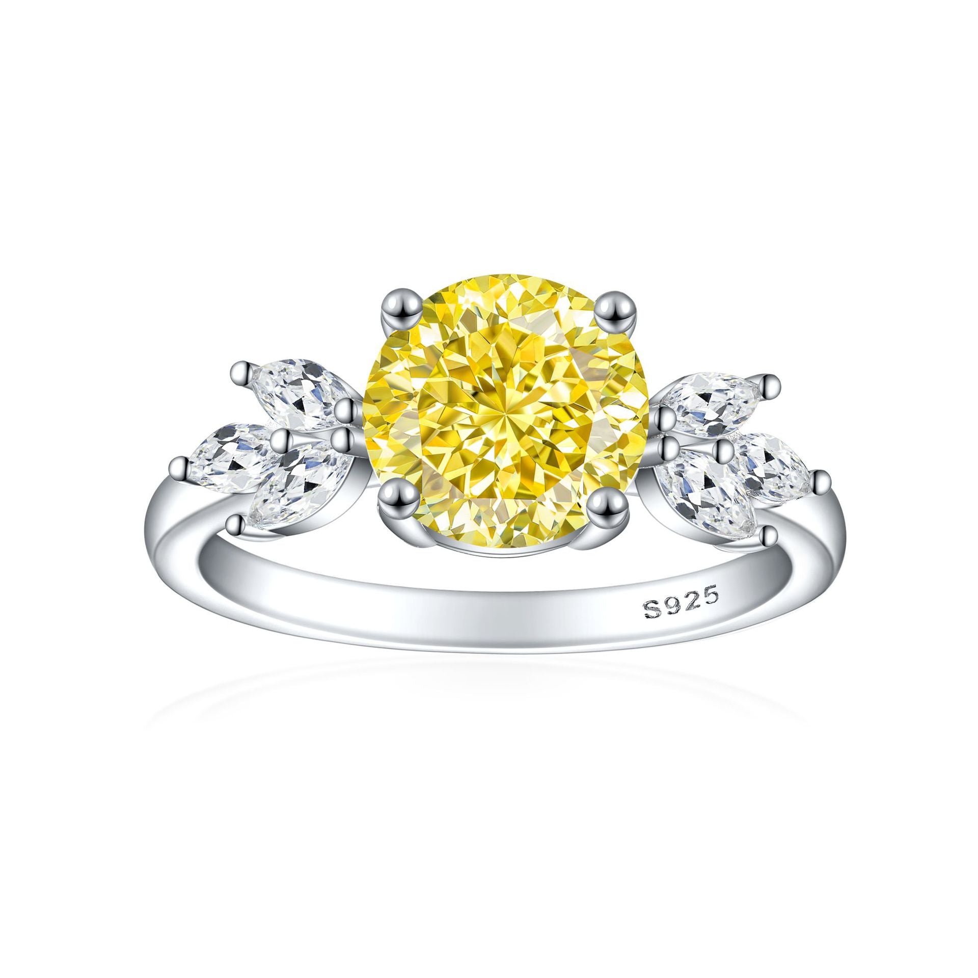 925 Silver 2ct Flame Ice Engagement Ring